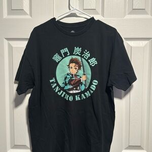 Demon Slayer Black T-Shirt Size X-Large Tanjiro Kamado Preowned